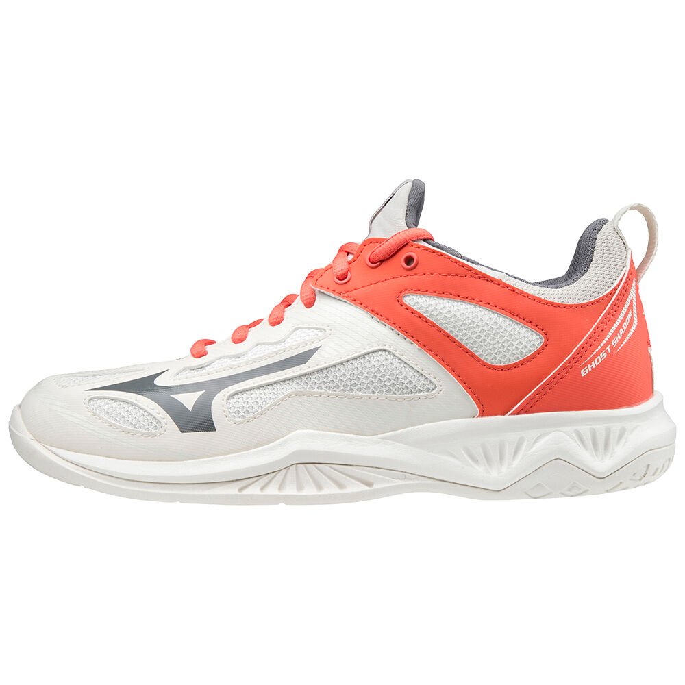 Mizuno Women's Handball Shoes Ghost Shadow White/Coral - ACDMSBT-24